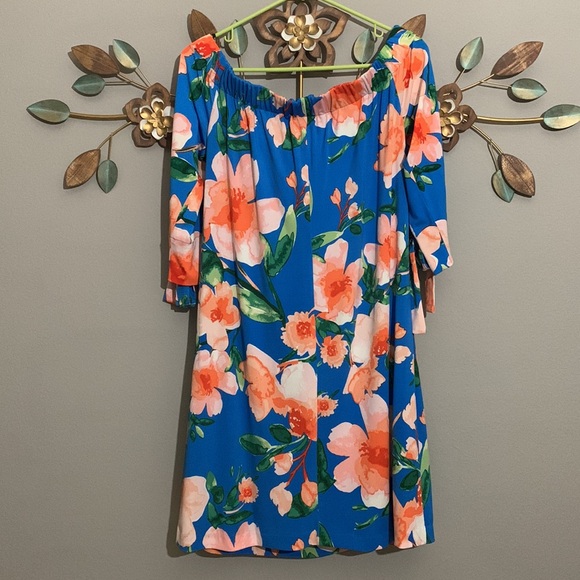 Vince Camuto Off the Shoulder Floral Dress Size 10 - Picture 5 of 7
